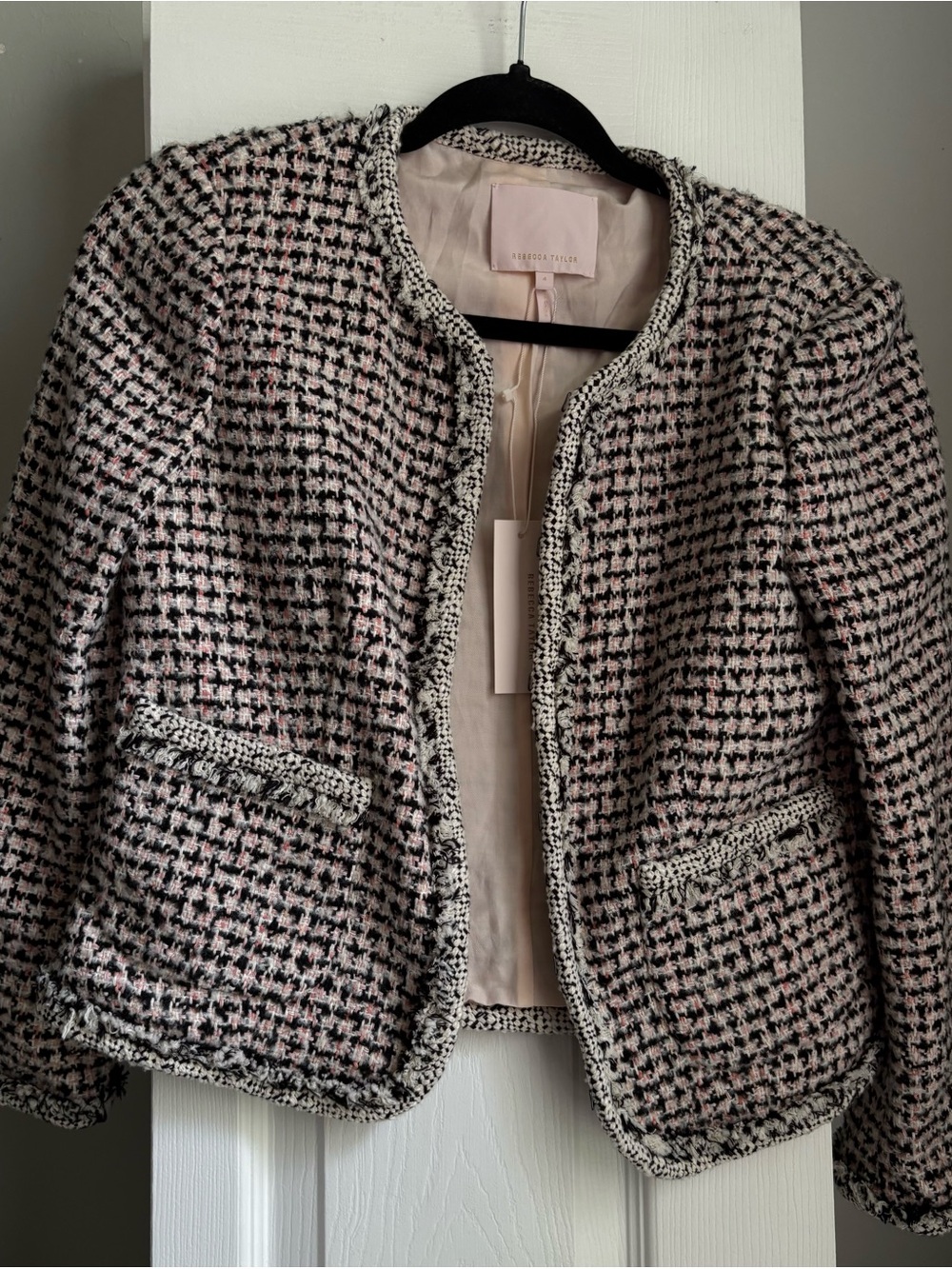 NWT Tweed Bouclé Jacket - Pink/Black - Rebecca Taylor